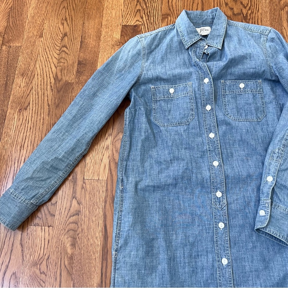 J Crew Chambray Denim Shirt Dress - Gem